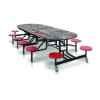T95 - Configurable Mobile Table with Seating. Perfect for Breakrooms and School Cafeterias! Folding Table, Mobile Table, Cafeteria Tables, Breakroom Table, Cluster Seating